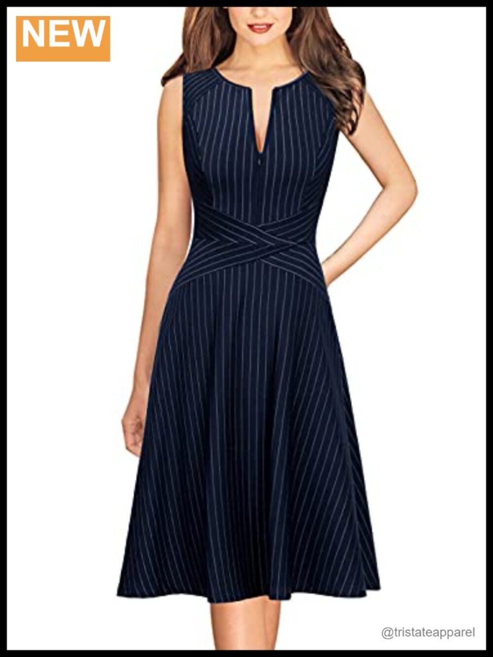 VFSHOW Womens Front Zipper A Line Work Office Business Dress